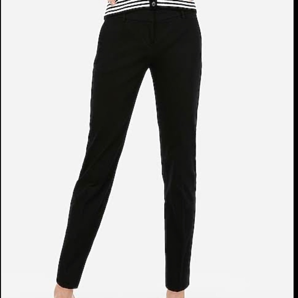 Express Columnist Ankle Pant Size 00R Black Front Pockets
